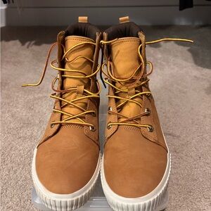 Timberland Brown Ankle Boots with Yellow Laces